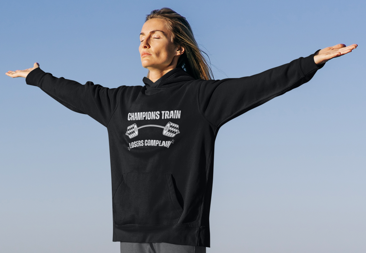 Champions Train Losers Complain Unisex Heavy Blend™ Hooded Sweatshirt