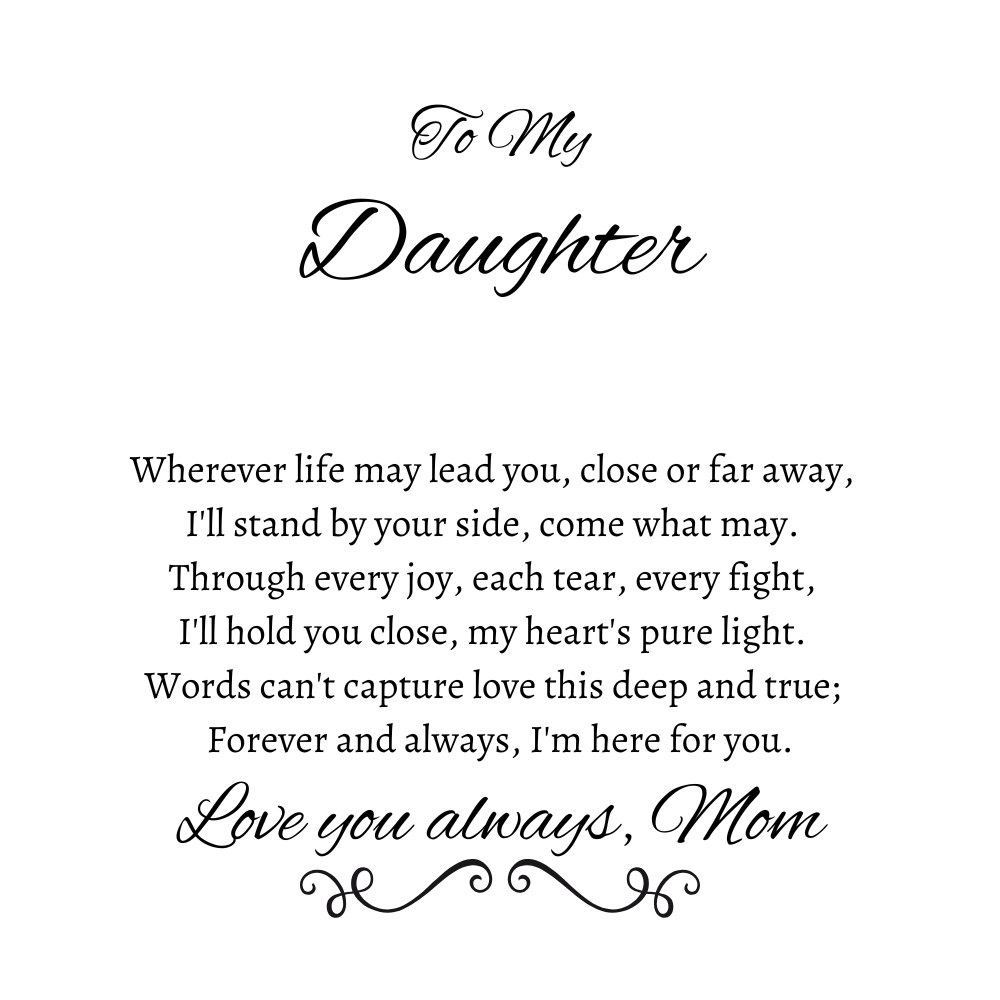 To My Daughter Wherever Life May Lead You Interlocking Hearts Necklace (Yellow & White Gold Variants)