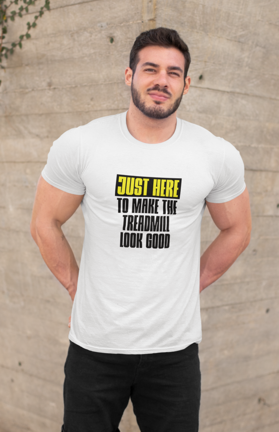 Just Here To Make The Treadmill Look Good Unisex Jersey Short Sleeve Tee