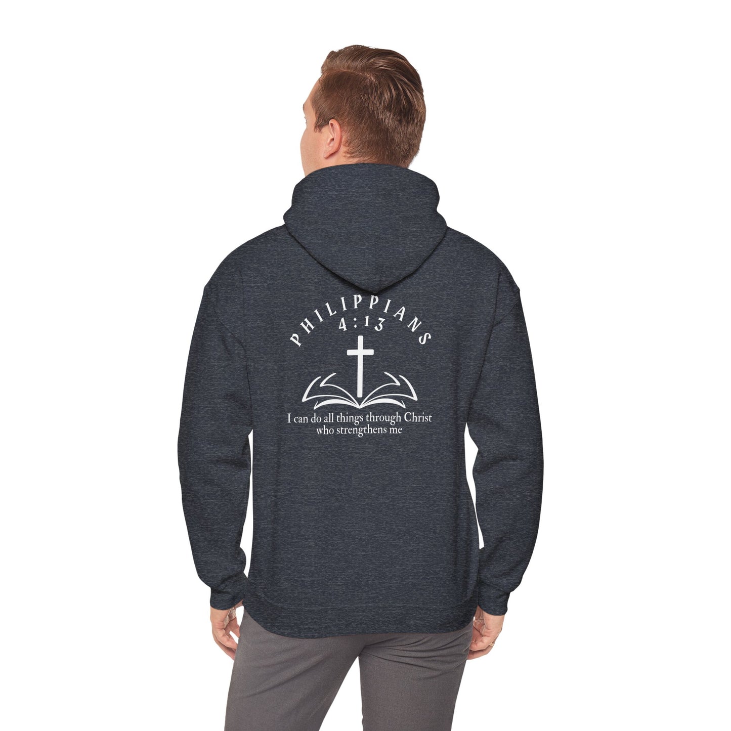 Christian Hooded Sweatshirt - Phillippians 4:13 Bible Quote