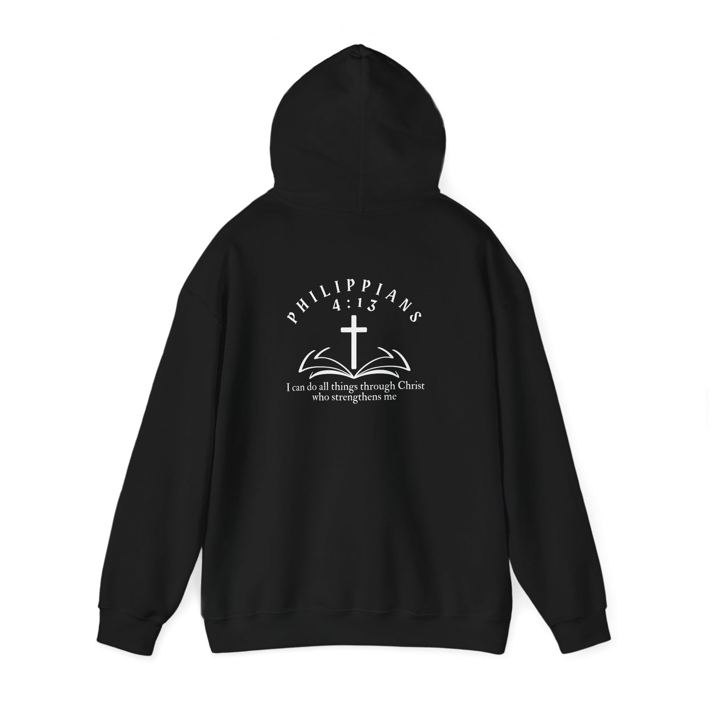 Christian Hooded Sweatshirt - Phillippians 4:13 Bible Quote