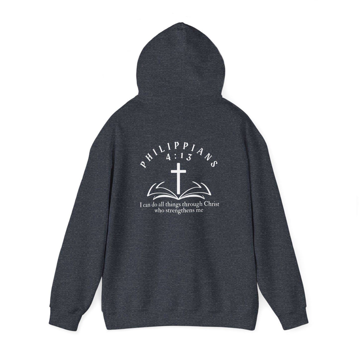 Christian Hooded Sweatshirt - Phillippians 4:13 Bible Quote