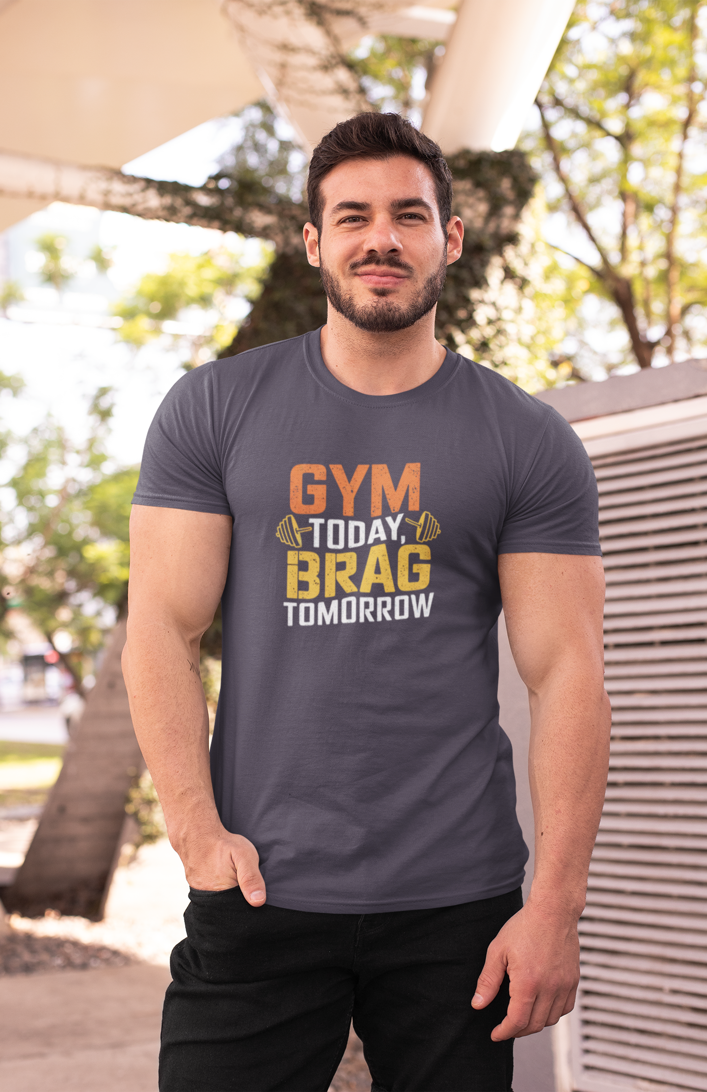 Gym Today Brag Tomorrow Unisex Jersey Short Sleeve Tee