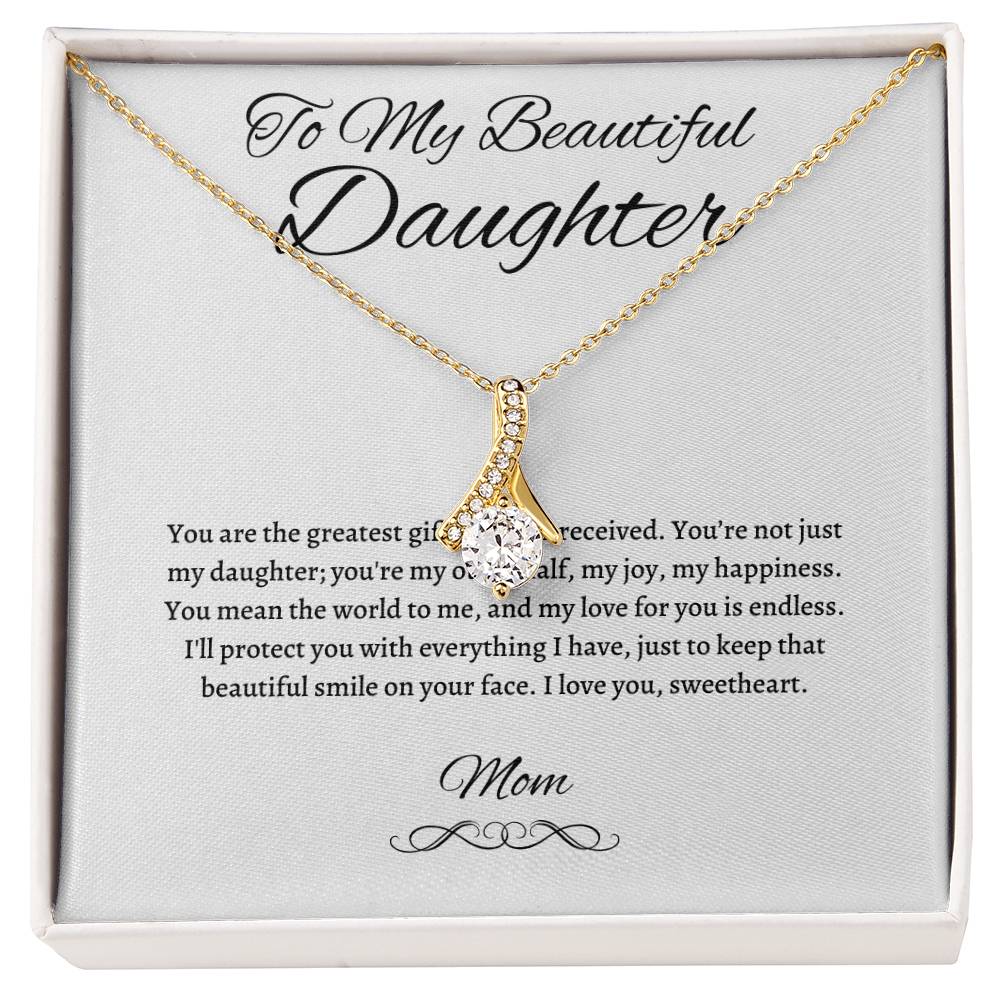 To My Beautiful Daughter Alluring Beauty Necklace (Yellow & White Gold Variants)