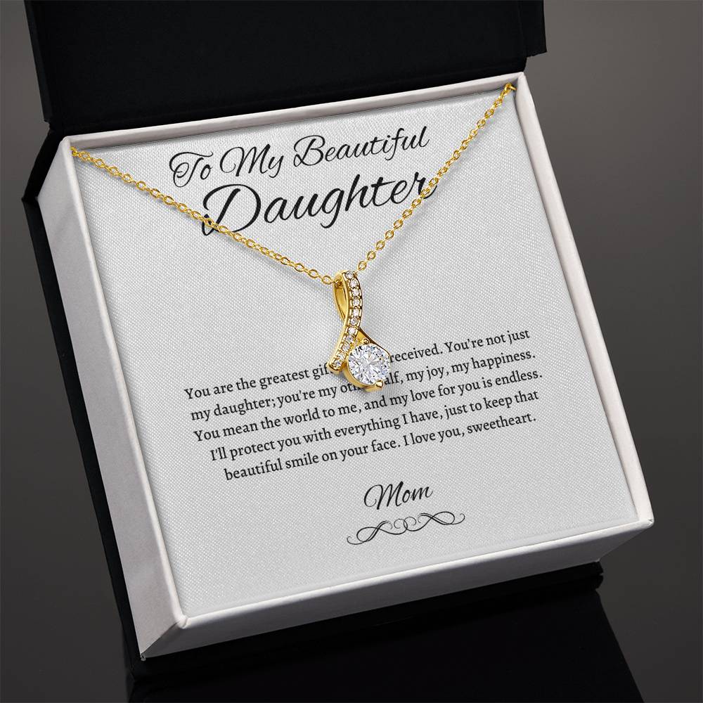 To My Beautiful Daughter Alluring Beauty Necklace (Yellow & White Gold Variants)