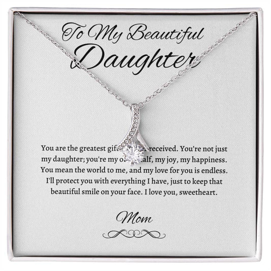 To My Beautiful Daughter Alluring Beauty Necklace (Yellow & White Gold Variants)