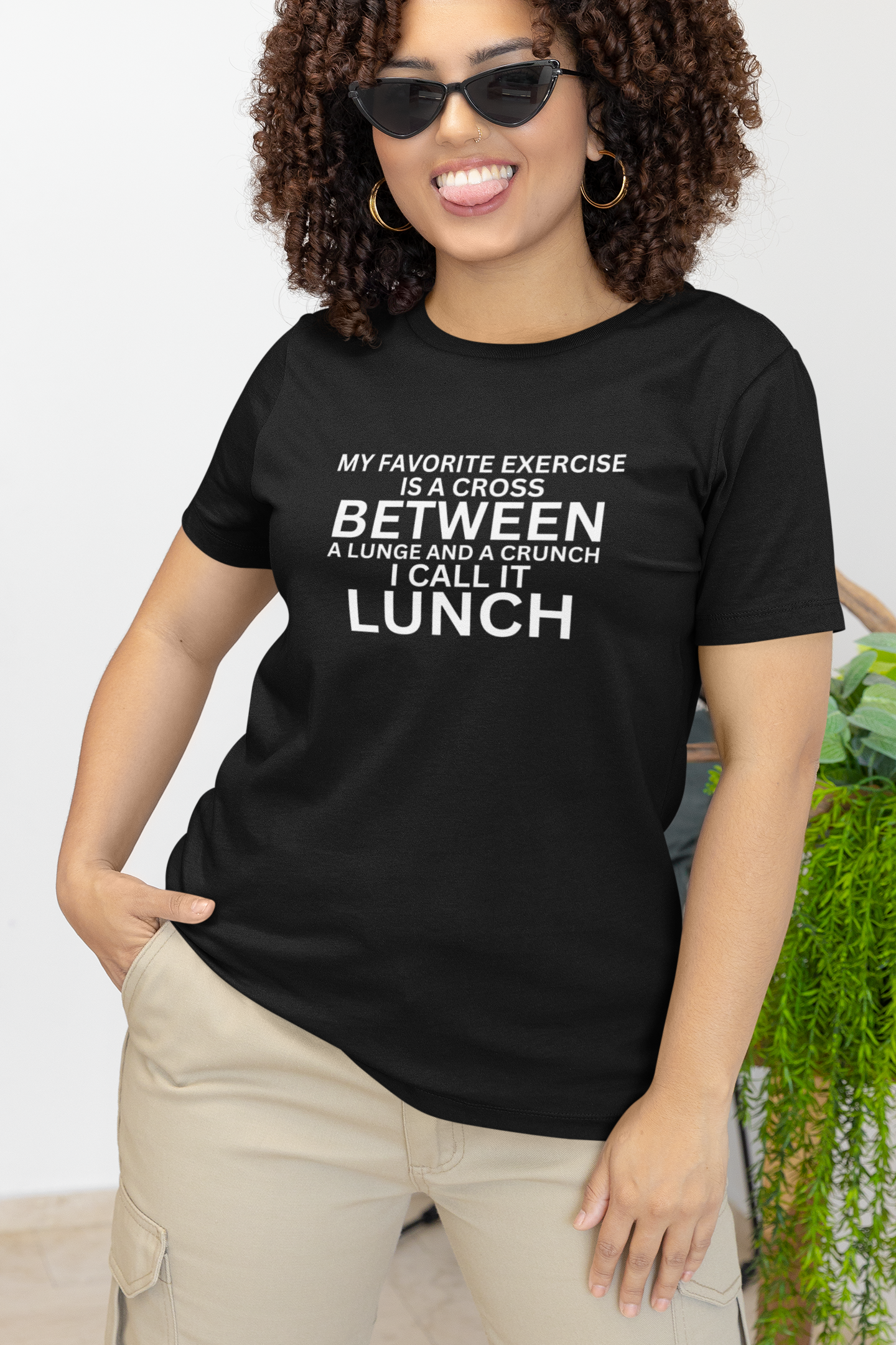 My Favorite Exercise Is A Cross Between A Lunge And A Crunch... I Call It Lunch Unisex Jersey Short Sleeve Tee