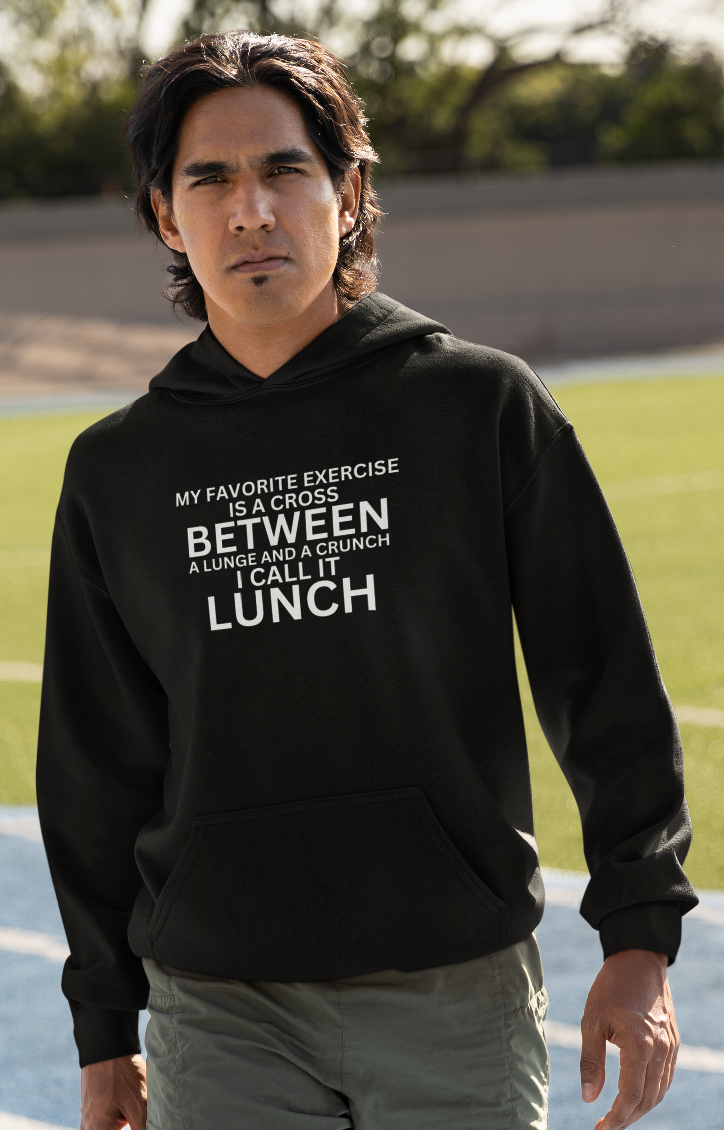 My Favorite Exercise Is A Cross Between A Lunge And A Crunch I Call It Lunch Unisex Heavy Blend™ Hooded Sweatshirt