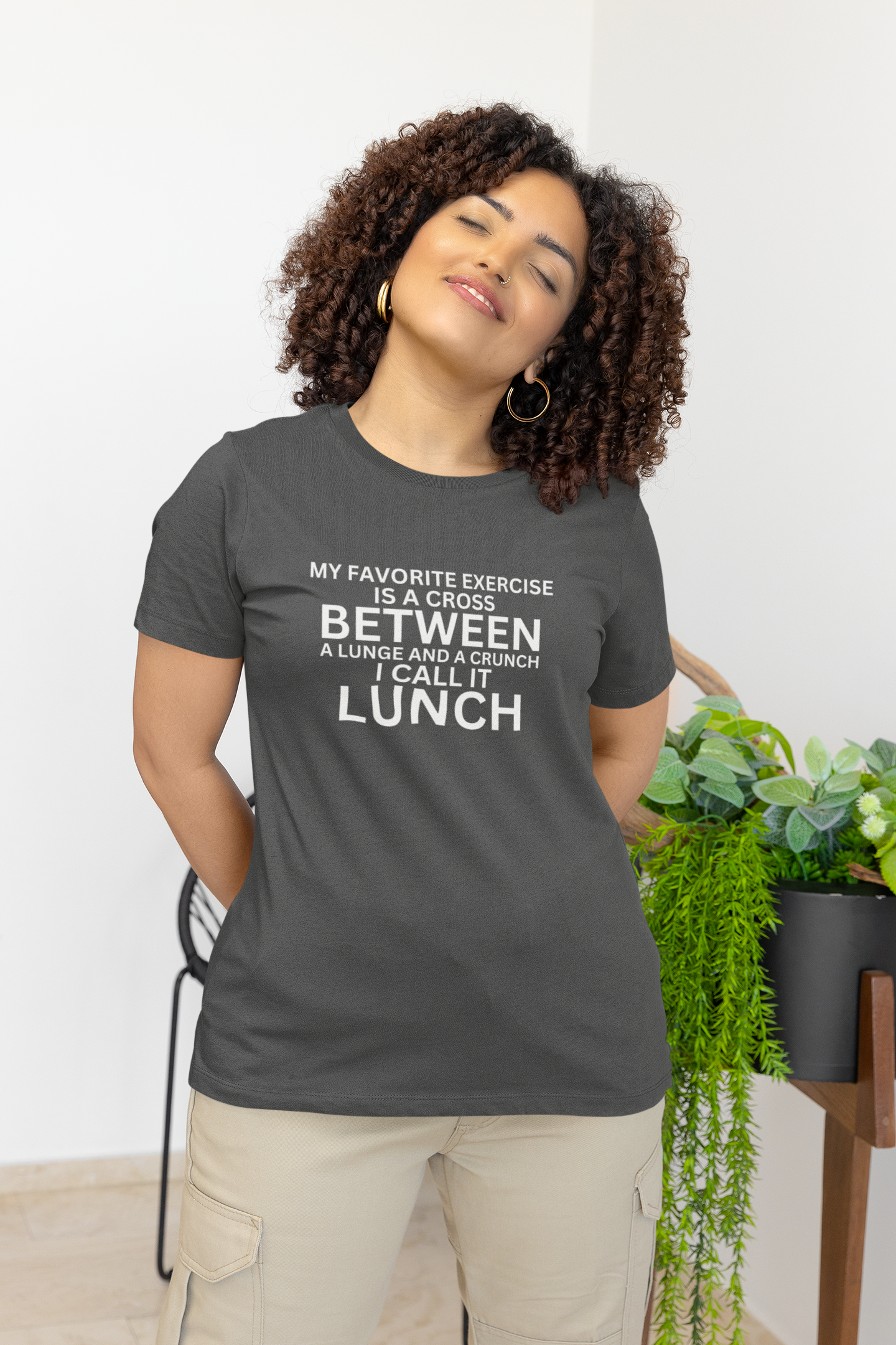 My Favorite Exercise Is A Cross Between A Lunge And A Crunch... I Call It Lunch Unisex Jersey Short Sleeve Tee